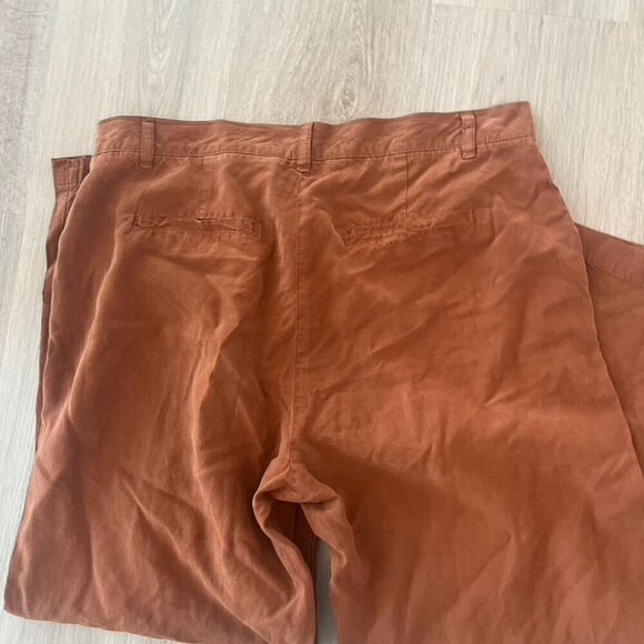 Kut from the Kloth Wide Leg High Waist Pants Tencel Linen Brown 10 NWOT - Picture 10 of 10